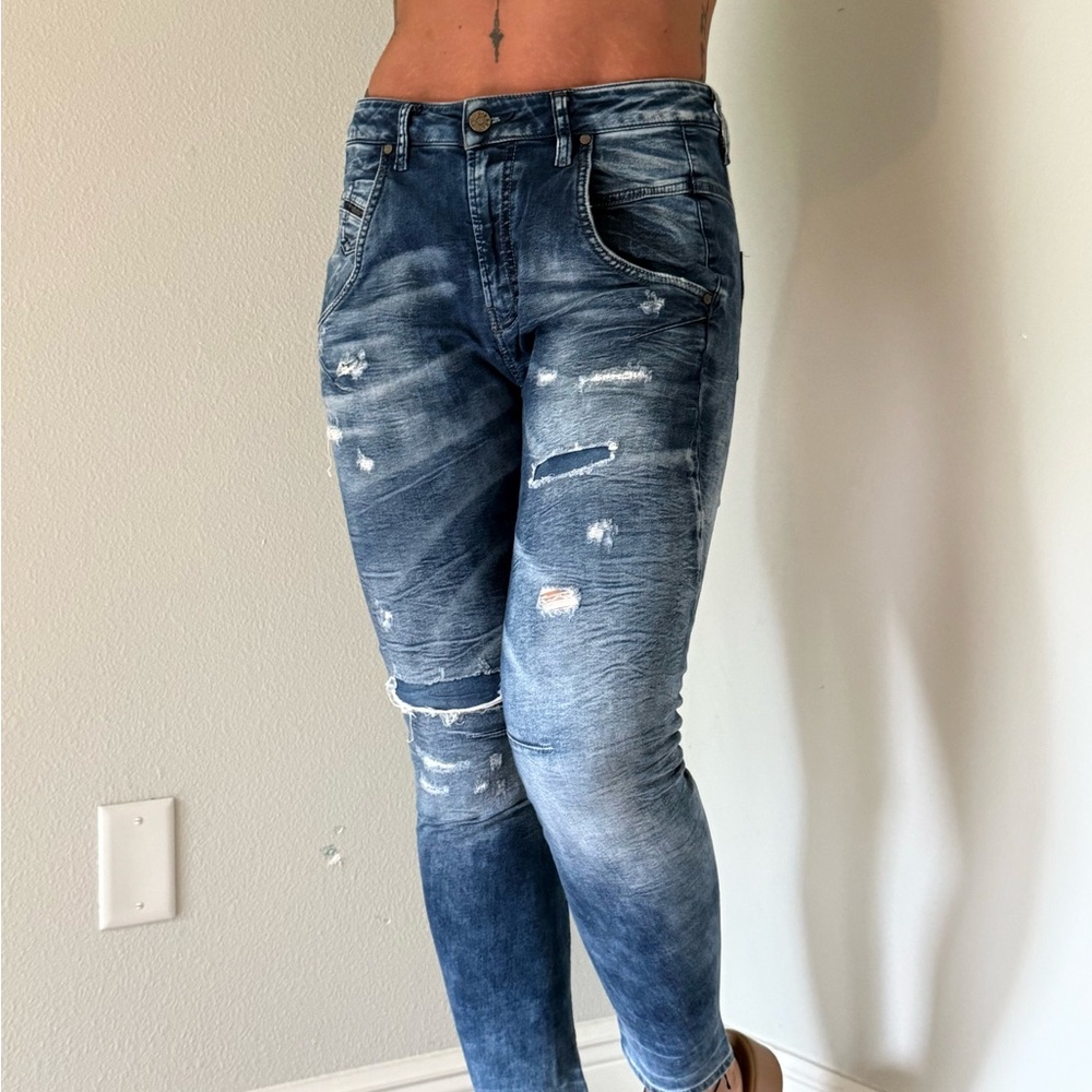 Diesel Women's Distressed Dark Blue Skinny Jeans